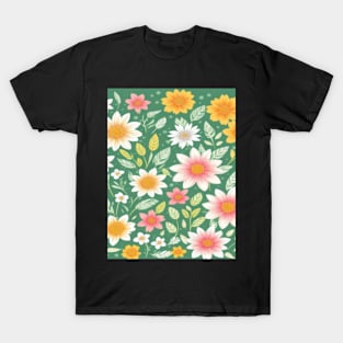 Botanical Flowers Design T-Shirt